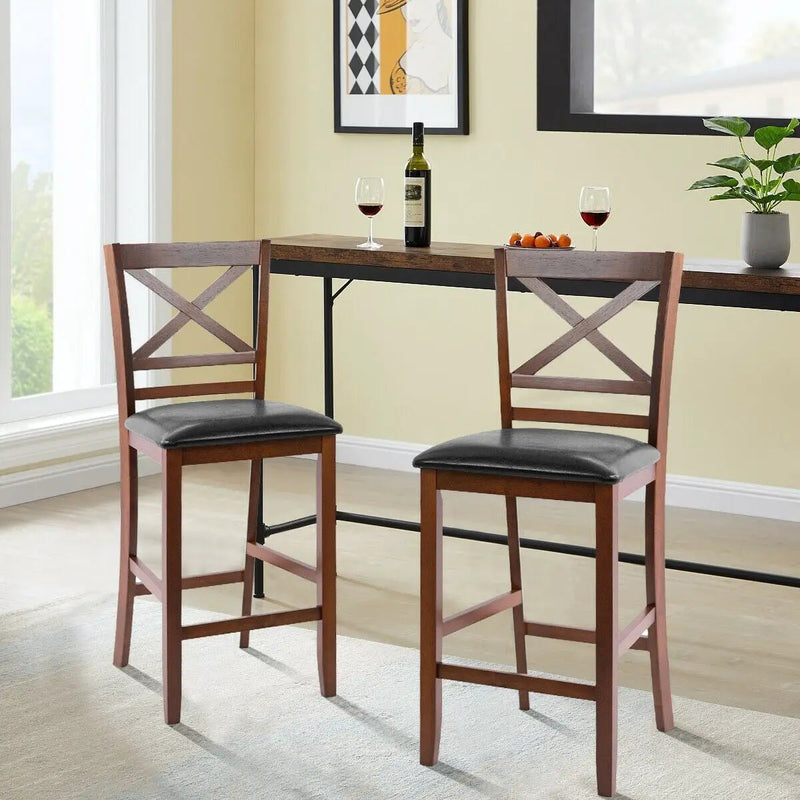 Set of 2 Bar Stools 25 Inch Counter Height Chairs with by DirectDeals
