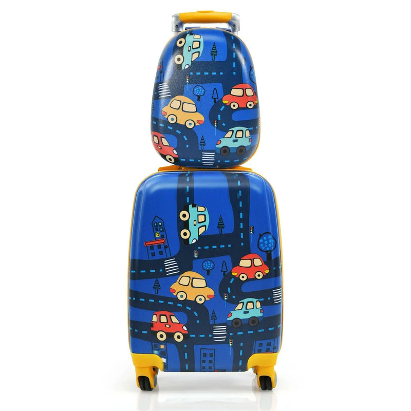 2PC Kids Luggage Set Rolling Suitcase & Backpack-Pink by DirectDeals
