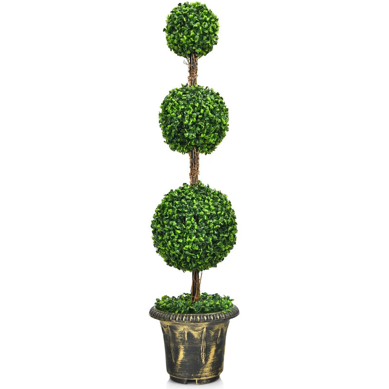 4 Feet Artificial Topiary Triple Ball Tree Plant by DirectDeals