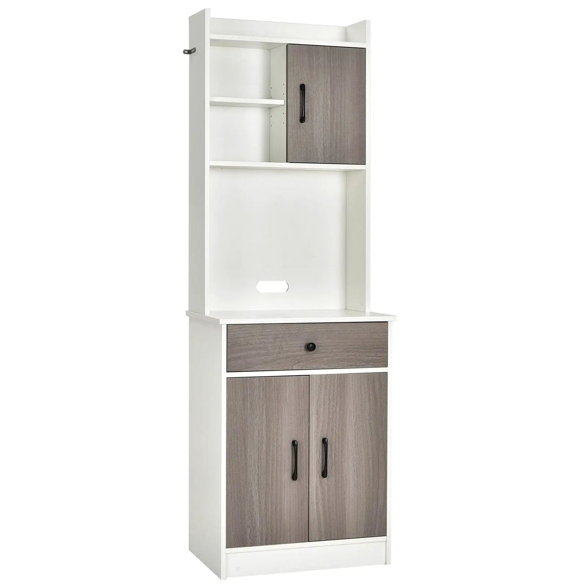3-Door 71 Inch Kitchen Buffet Pantry Storage Cabinet with Hutch and Adjustable Shelf, photo 6 of 16