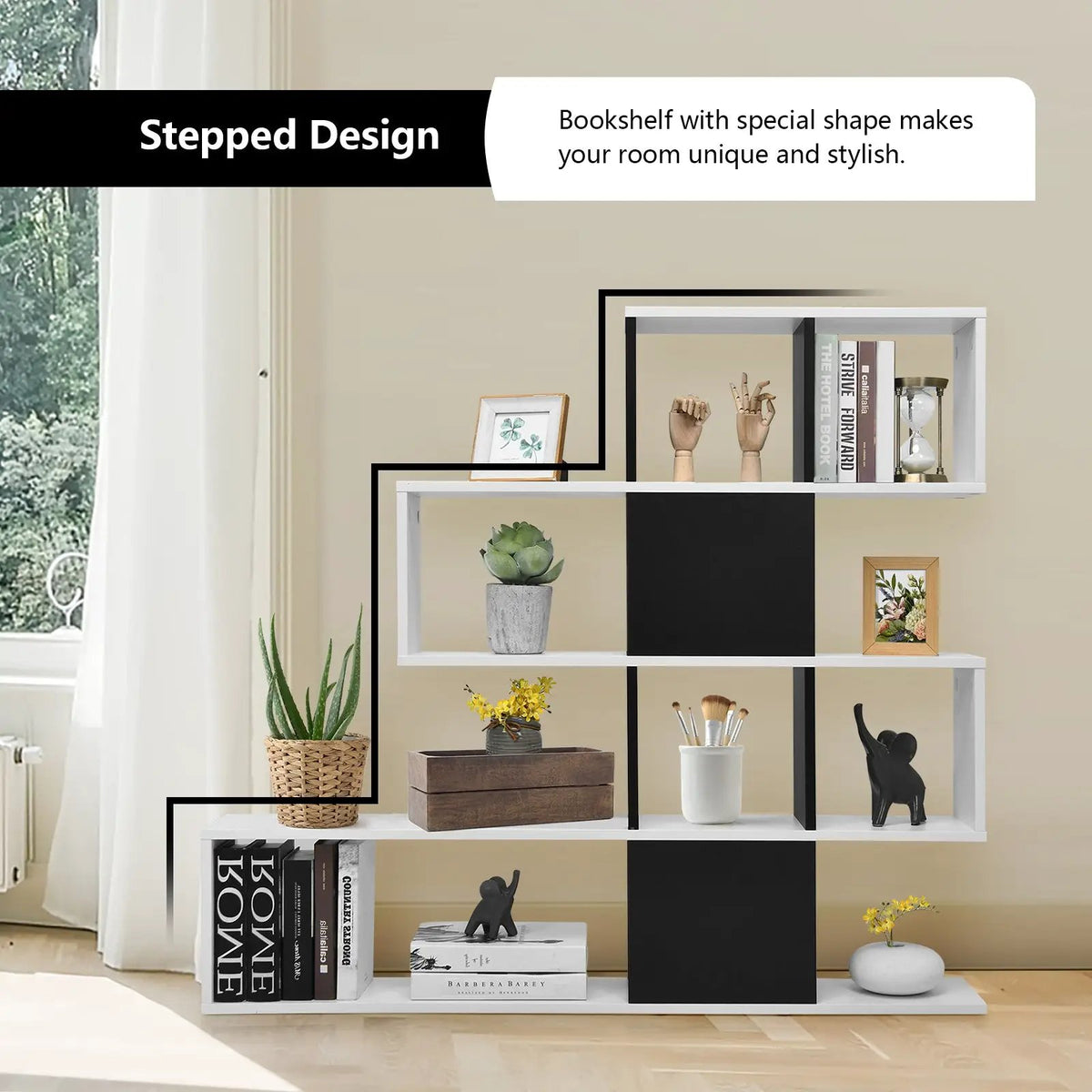 5-Tier Bookshelf Corner Ladder Bookcase with Storage Rack, photo 8 of 9