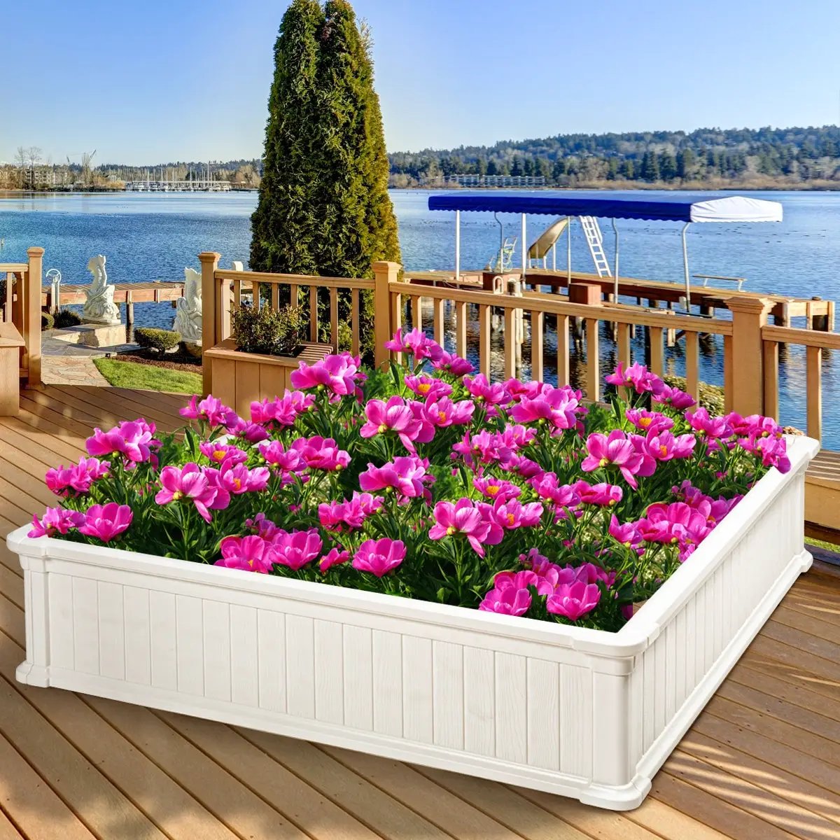 48 Inch Raised Garden Bed Planter for Flower Vegetables Patio by DirectDeals