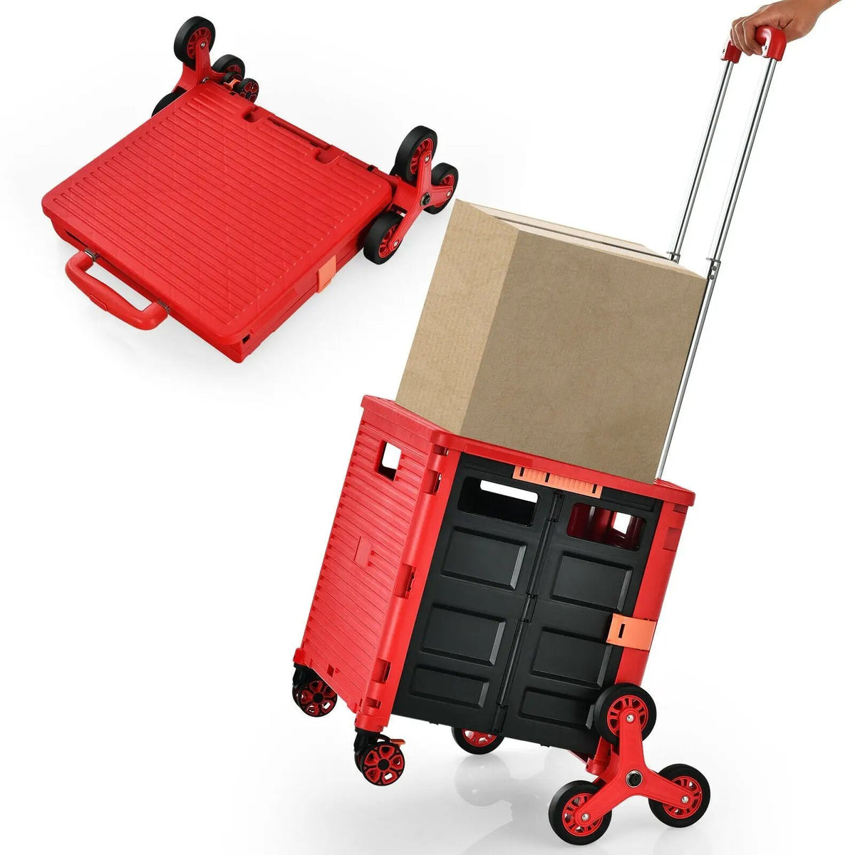 Costway Foldable Utility Cart for Travel and Shopping, photo 6 of 16
