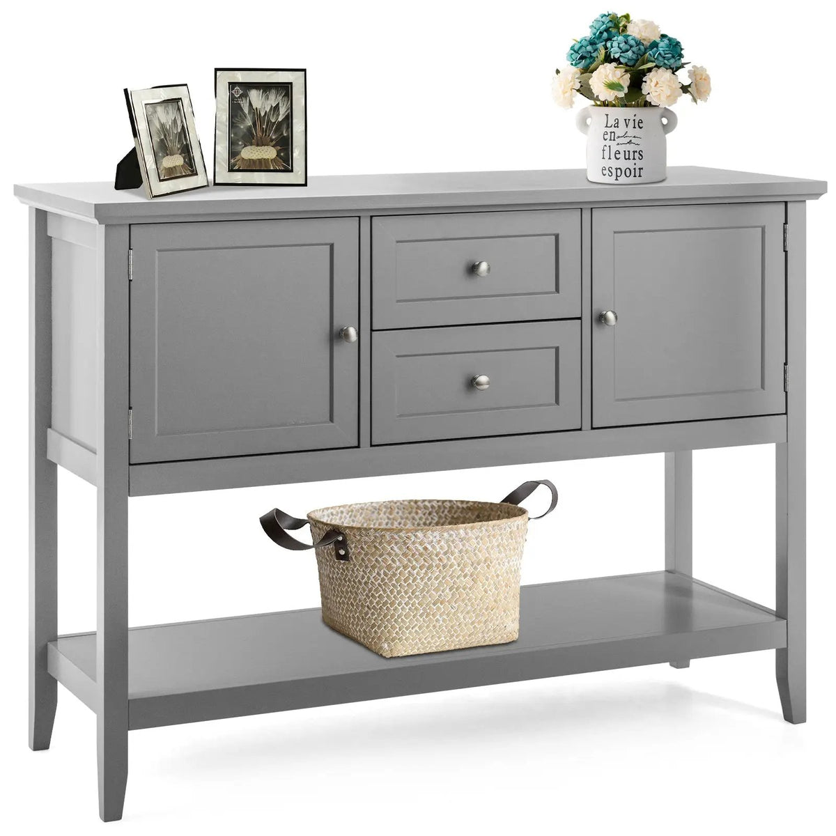 Wooden Sideboard Buffet Console Table with Drawers and Storage, photo 4 of 11