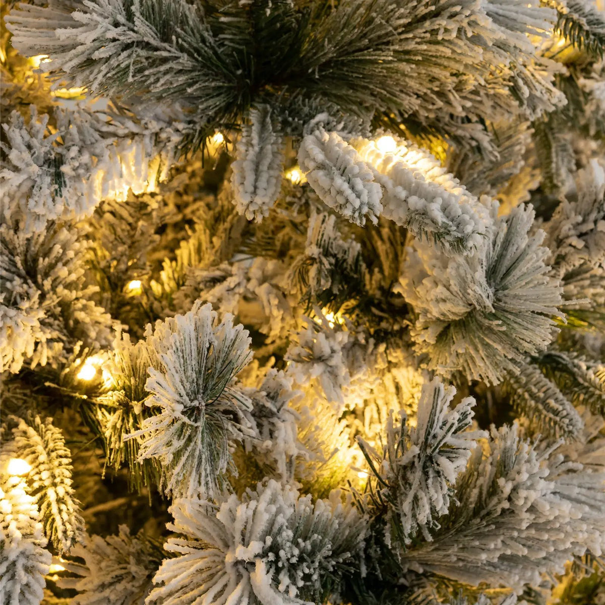 Flocked Christmas Tree with 250 Warm White LED Lights and 752 Mixed Branch Tips, photo 2 of 16