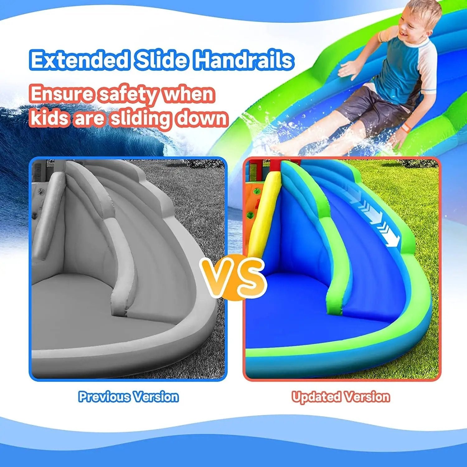 Inflatable Water Park Waterslide for Kids Backyard with 780W Air Blower by DirectDeals