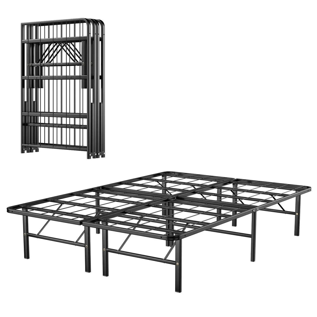 Twin/Full/Queen Size Foldable Metal Platform Bed with Tool-Free Assembly, photo 4 of 10