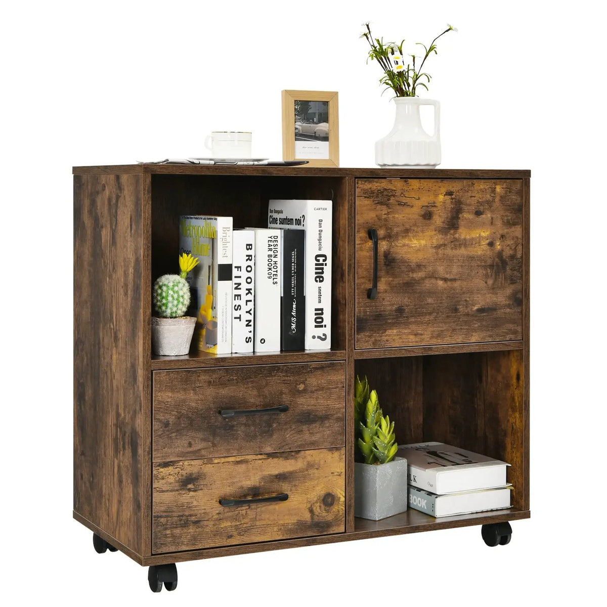 Mobile File Cabinet with Lateral Printer Stand and Storage Shelves, photo 11 of 16