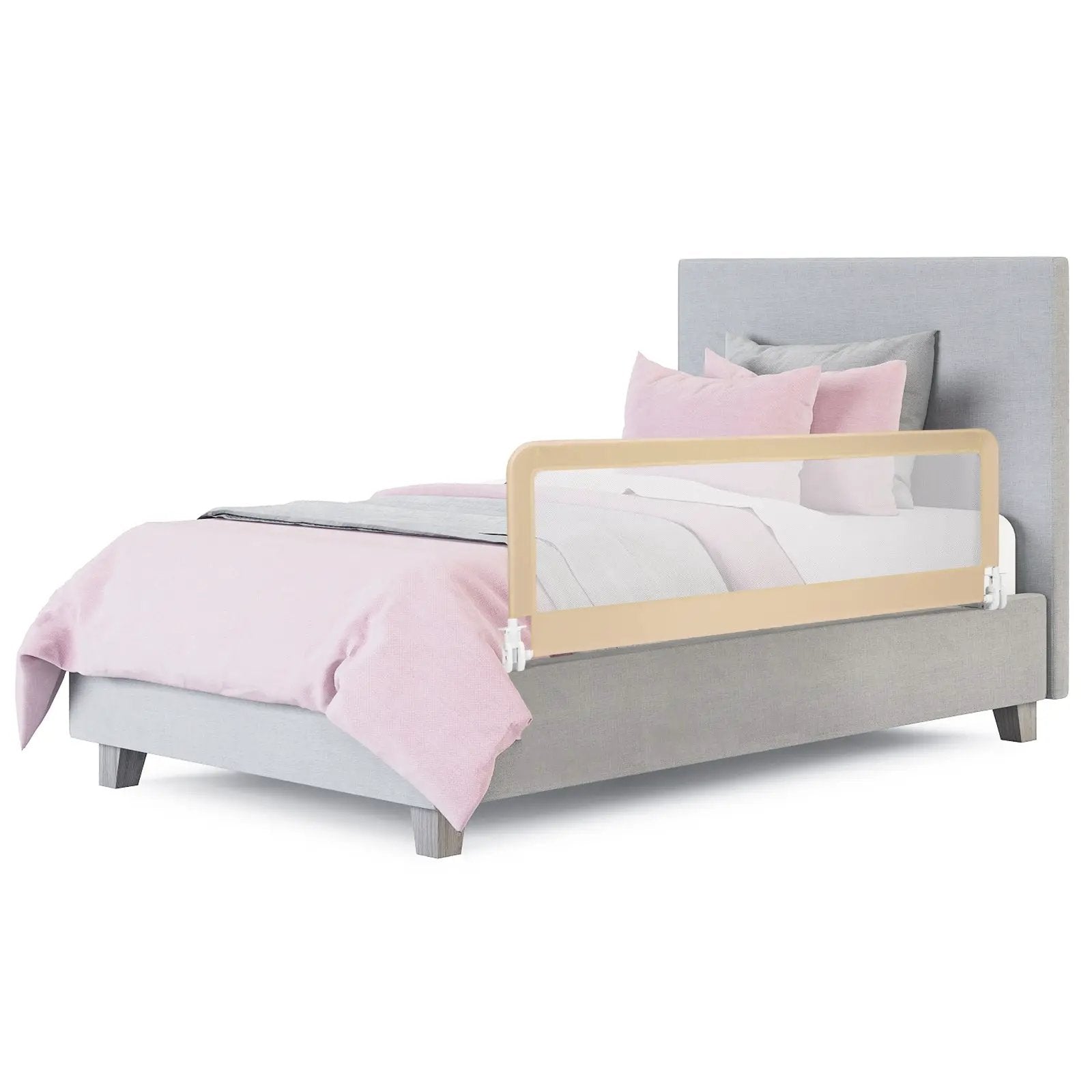 59 Inch Folding Breathable Baby Bed Rail Guard with Safety Strap by DirectDeals