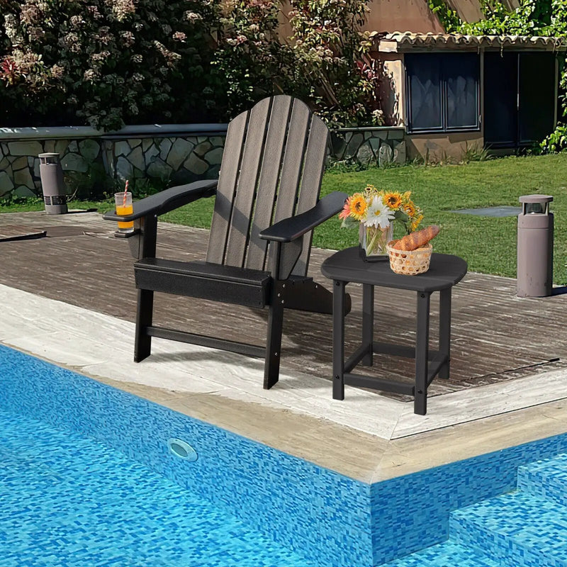 Outdoor Adirondack Chair with Built-in Cup Holder for Backyard Porch by DirectDeals