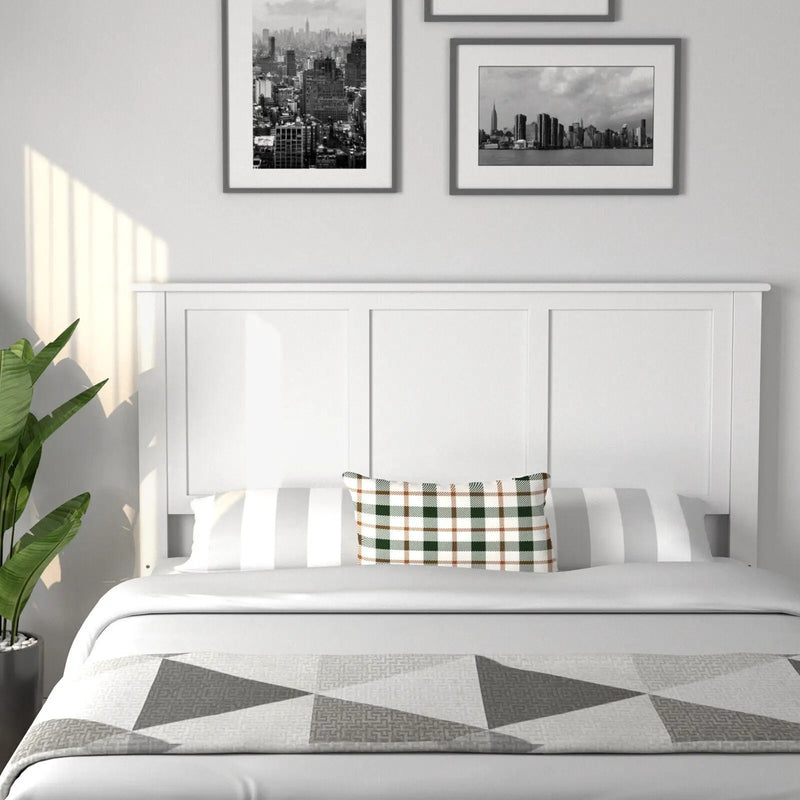 Full Wood Headboard Flat Panel with Pre-drilled Holes and Height Adjustment by DirectDeals
