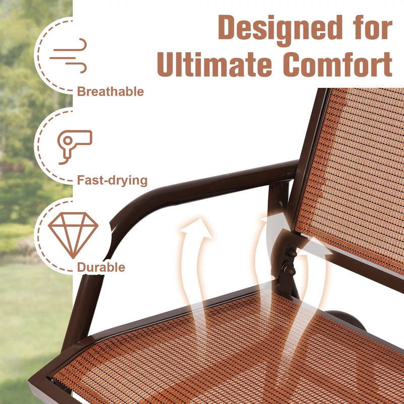 Swing Glider Chair 48 Inch Loveseat Rocker Lounge Backyard by DirectDeals