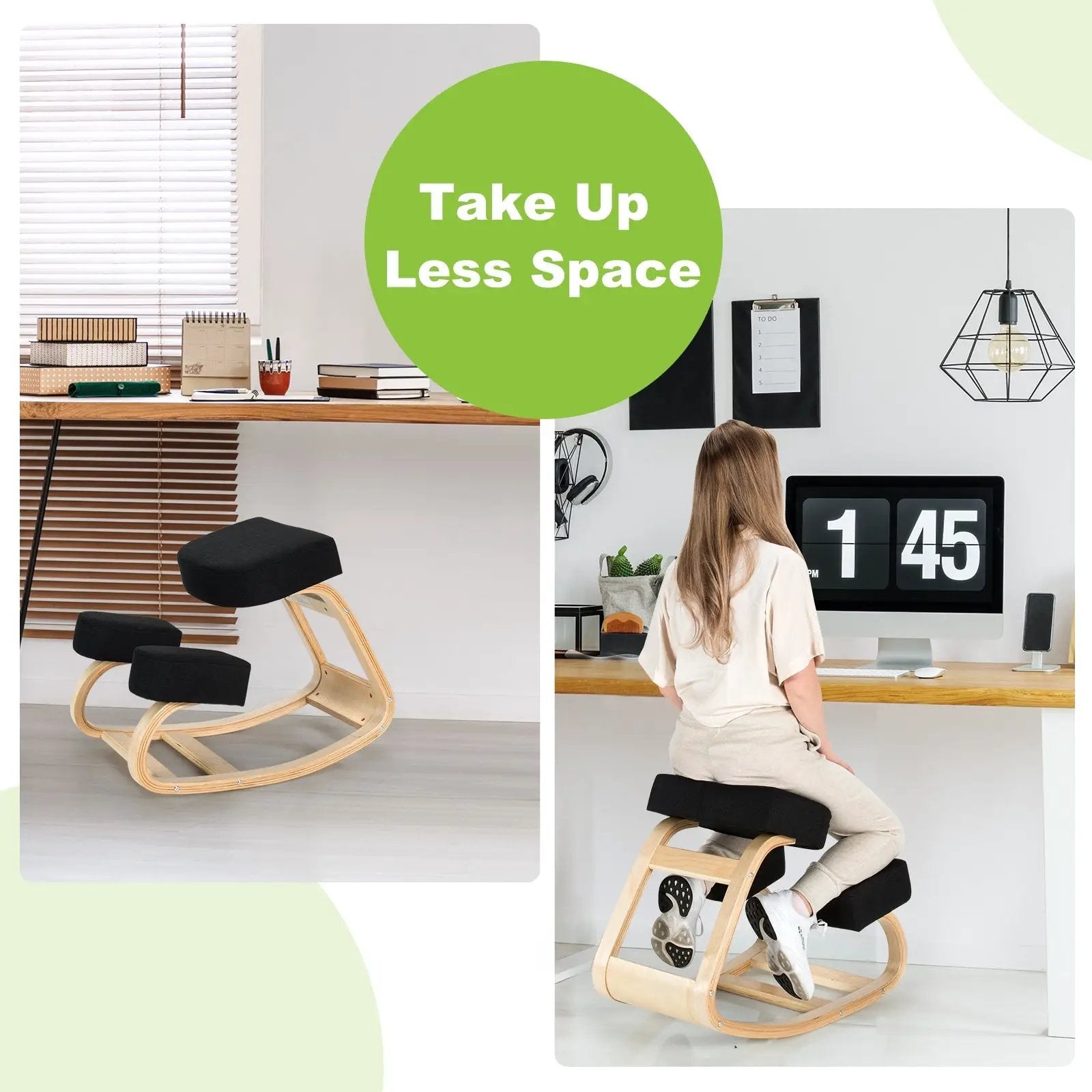 Ergonomic Kneeling Chair Rocking Office Desk Stool Upright Posture by DirectDeals