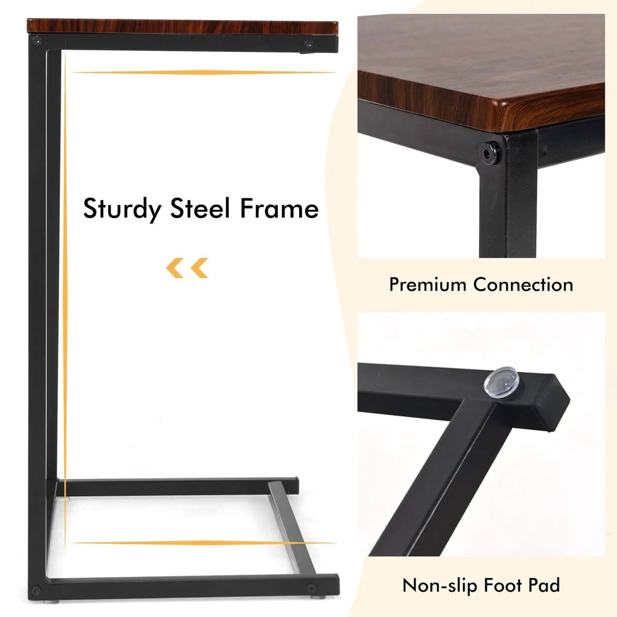 26 Inch Beside Sofa Laptop Holder End Stand Desk, photo 7 of 9
