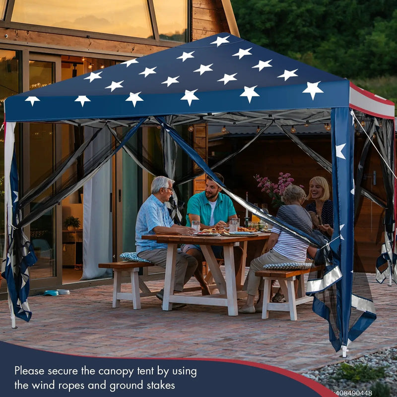 10 FT x 10 FT Pop-Up Canopy Tent Easy Setup Instant Folding Shelter with Mesh Netting by DirectDeals