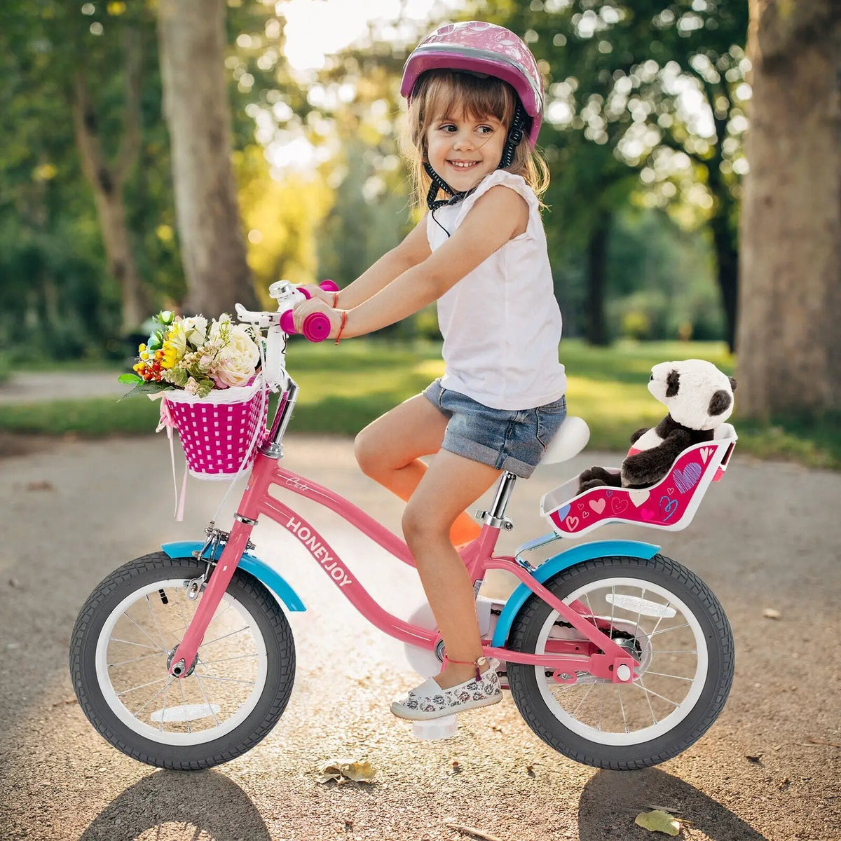 16 Inch Kids Bike with Training Wheels and Storage Basket