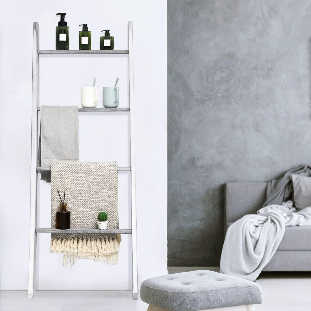 4-Tier Wall Leaning Ladder Shelf Stand, photo 6 of 9