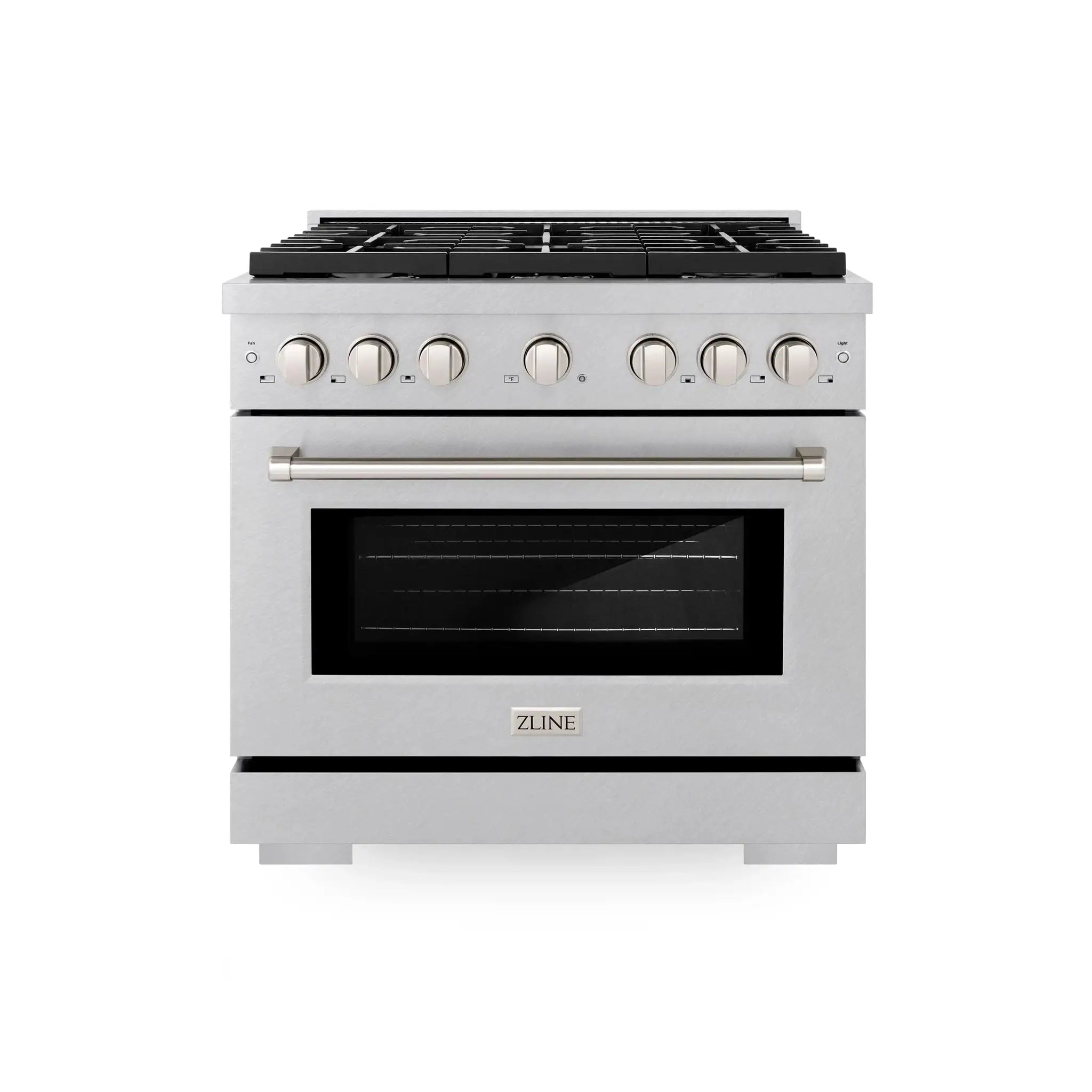 ZLINE 36"Paramount Dual Fuel Range DuraSnow® Stainless Steel SDRS-36 by Farmhouse Kitchen and Bath
