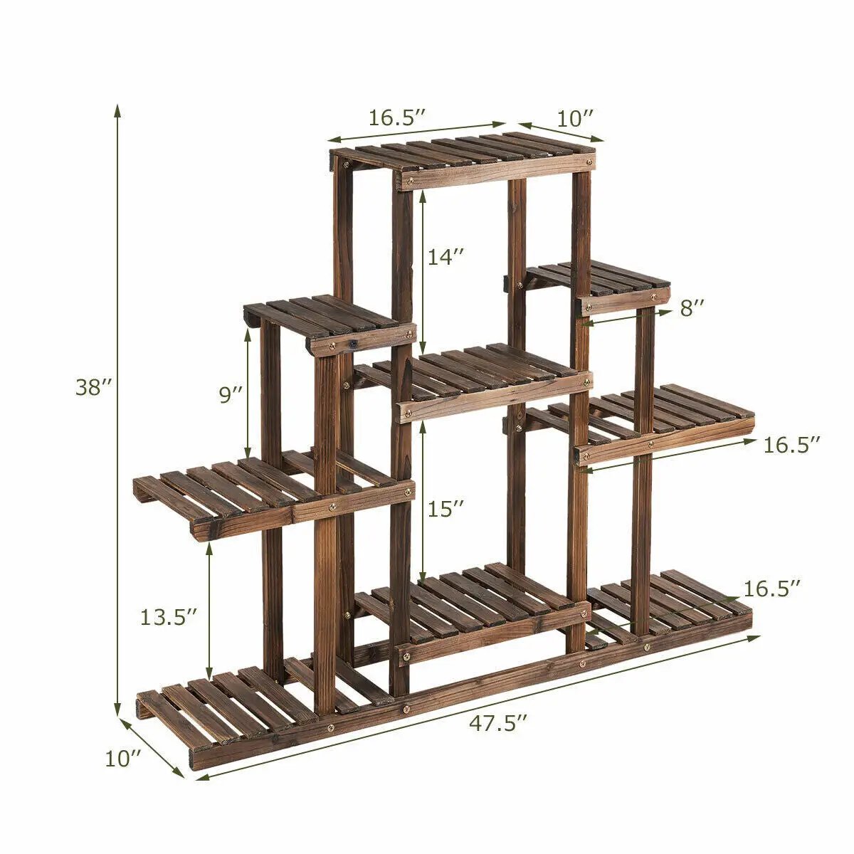 6-Tier Flower Wood Stand Plant Display Rack Storage Shelf by DirectDeals