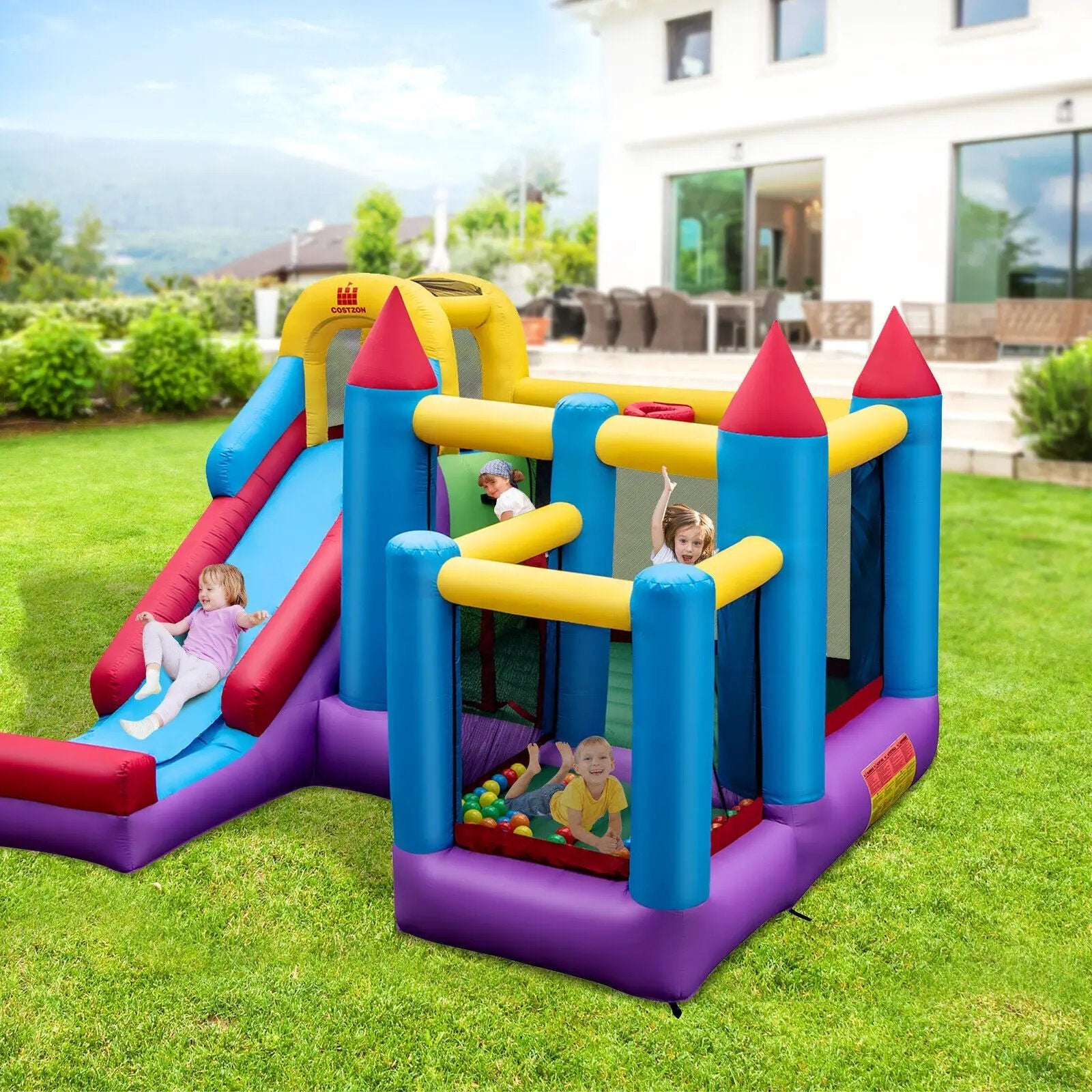 5-in-1 Inflatable Bounce Castle without Blower by DirectDeals