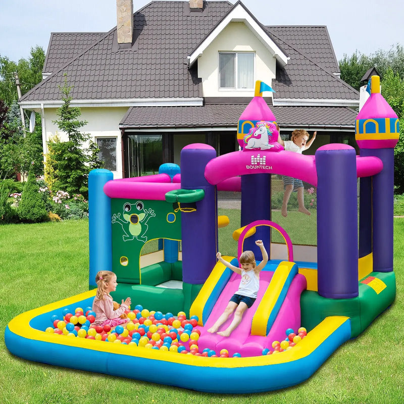 6-in-1 Kids Inflatable Unicorn-themed Bounce House with 735W Blower by DirectDeals
