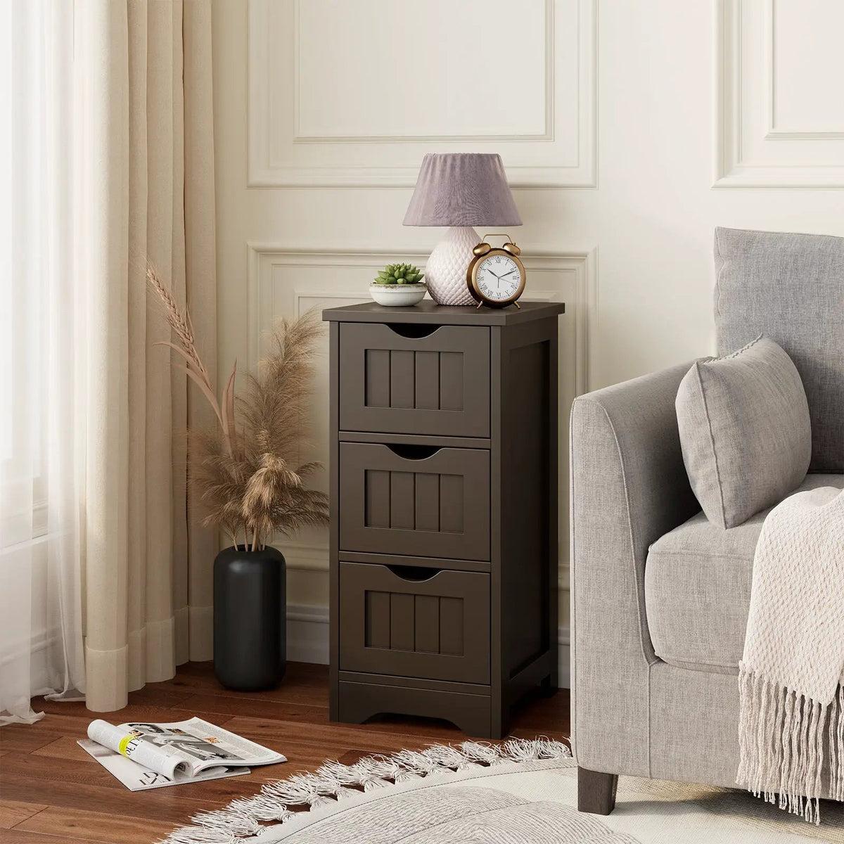 Bathroom Floor Freestanding Storage Organizer with 3 Drawers