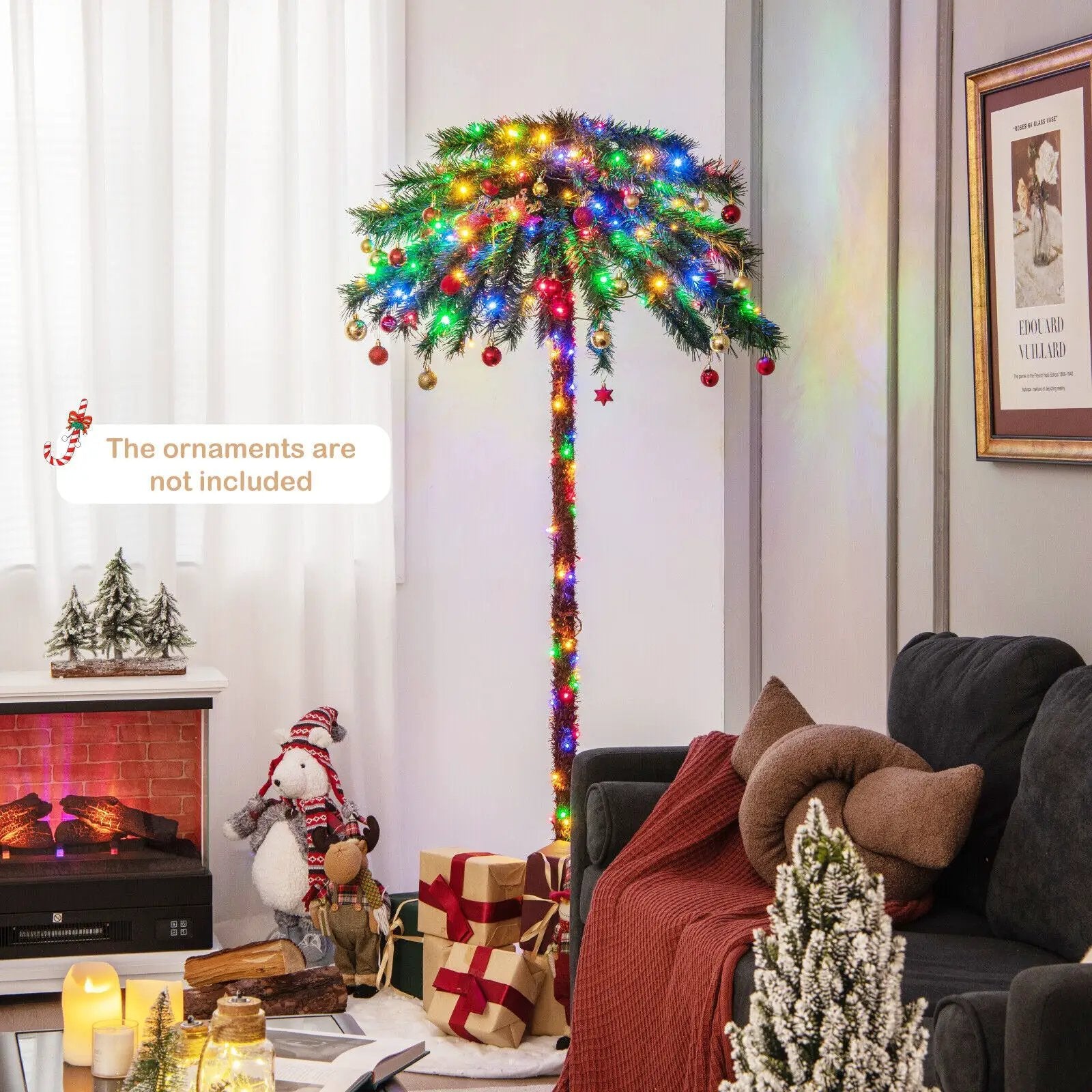 6 Feet Pre-Lit Artificial Tropical Christmas Palm Tree with 210 Multi-Color Lights by DirectDeals