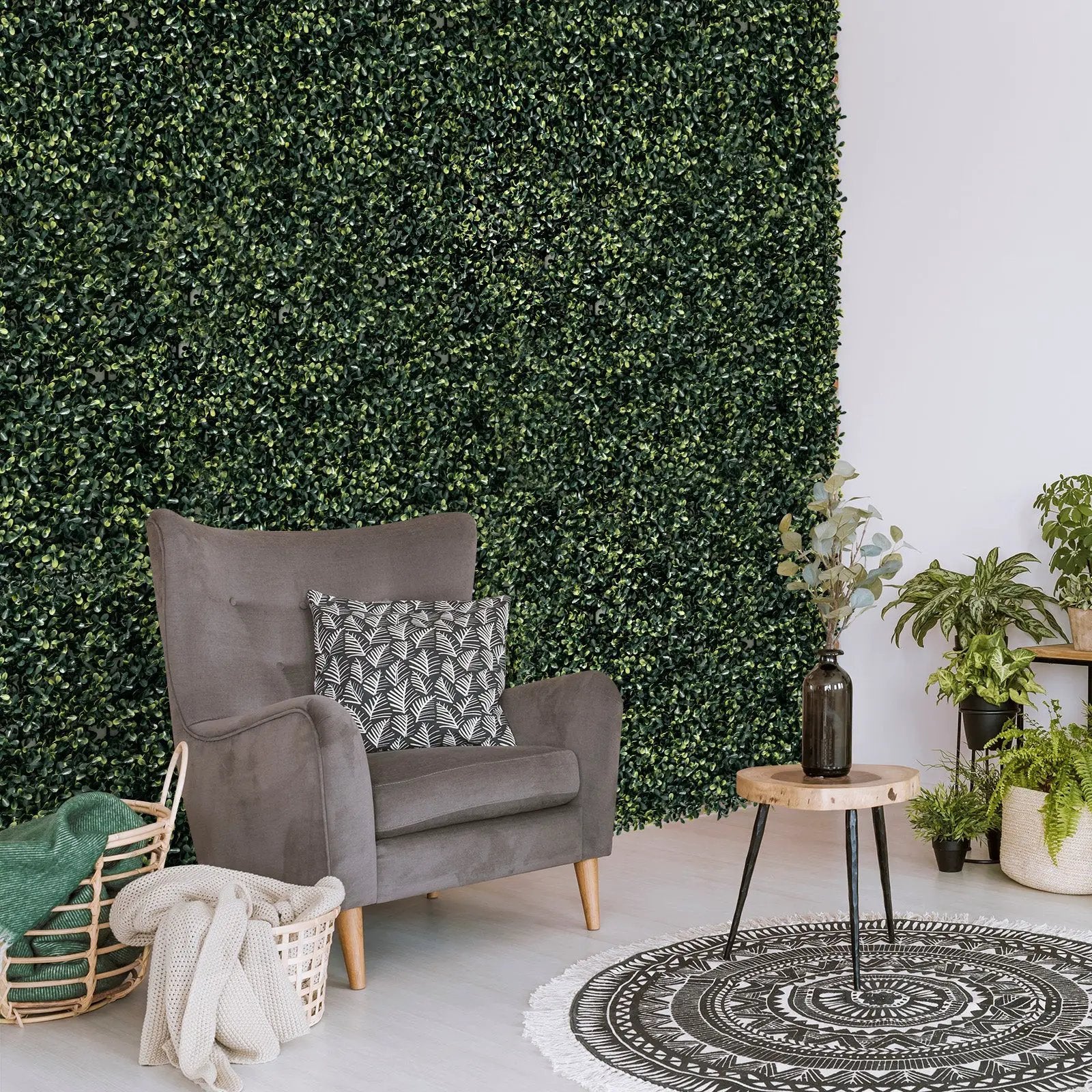 12 Pieces Artificial Peanut Leaf Hedges Panels by DirectDeals