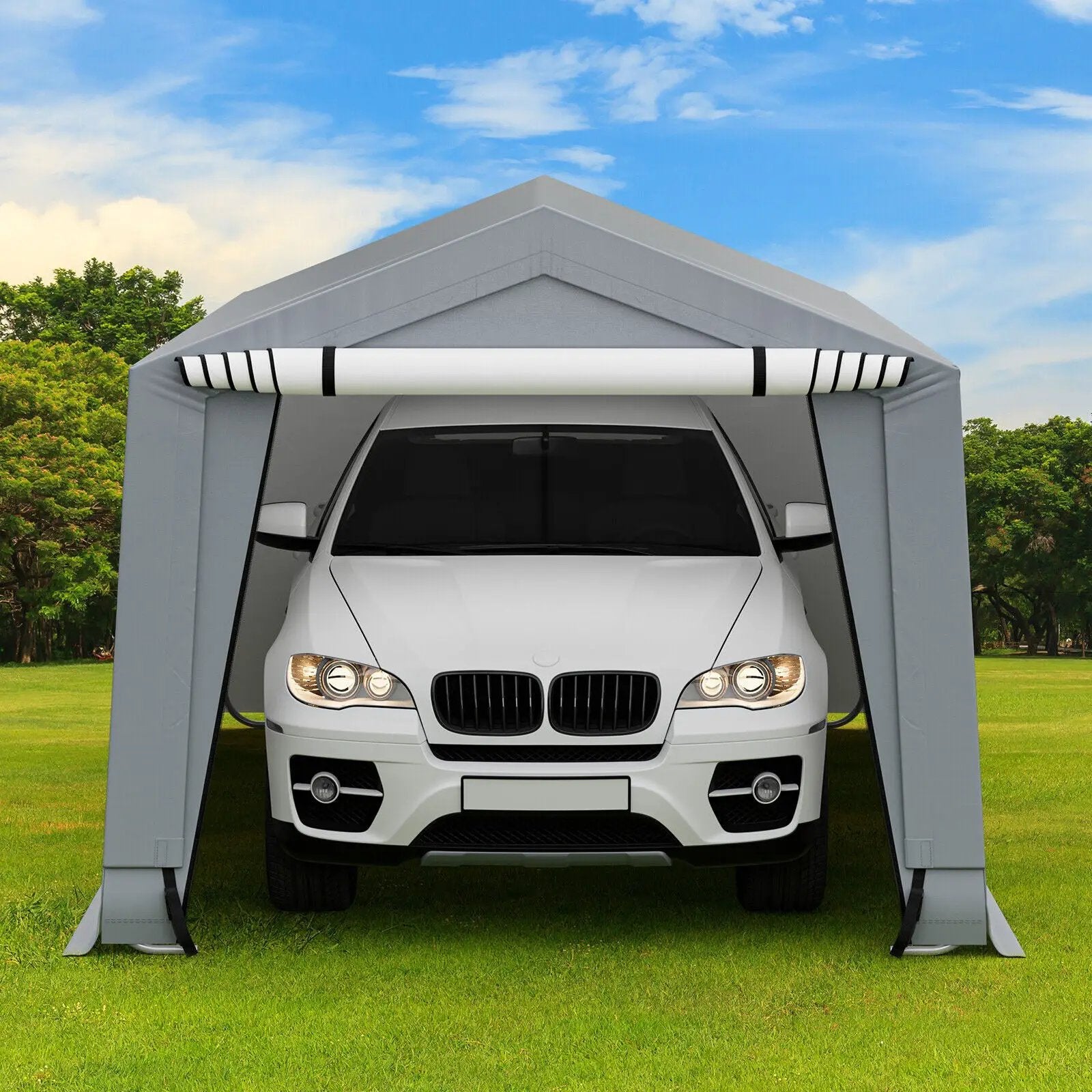 10 x 16/10 x 20 Feet Outdoor Heavy-Duty Carport with 2 Doors by DirectDeals