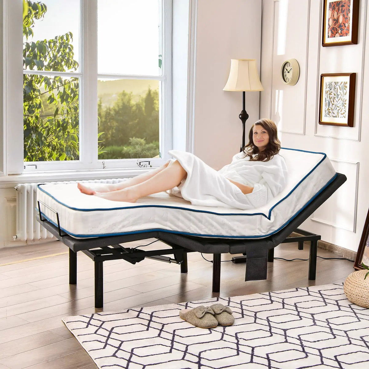 Queen Size Adjustable Bed Base Electric Bed Frame with Massage Modes, photo 4 of 16