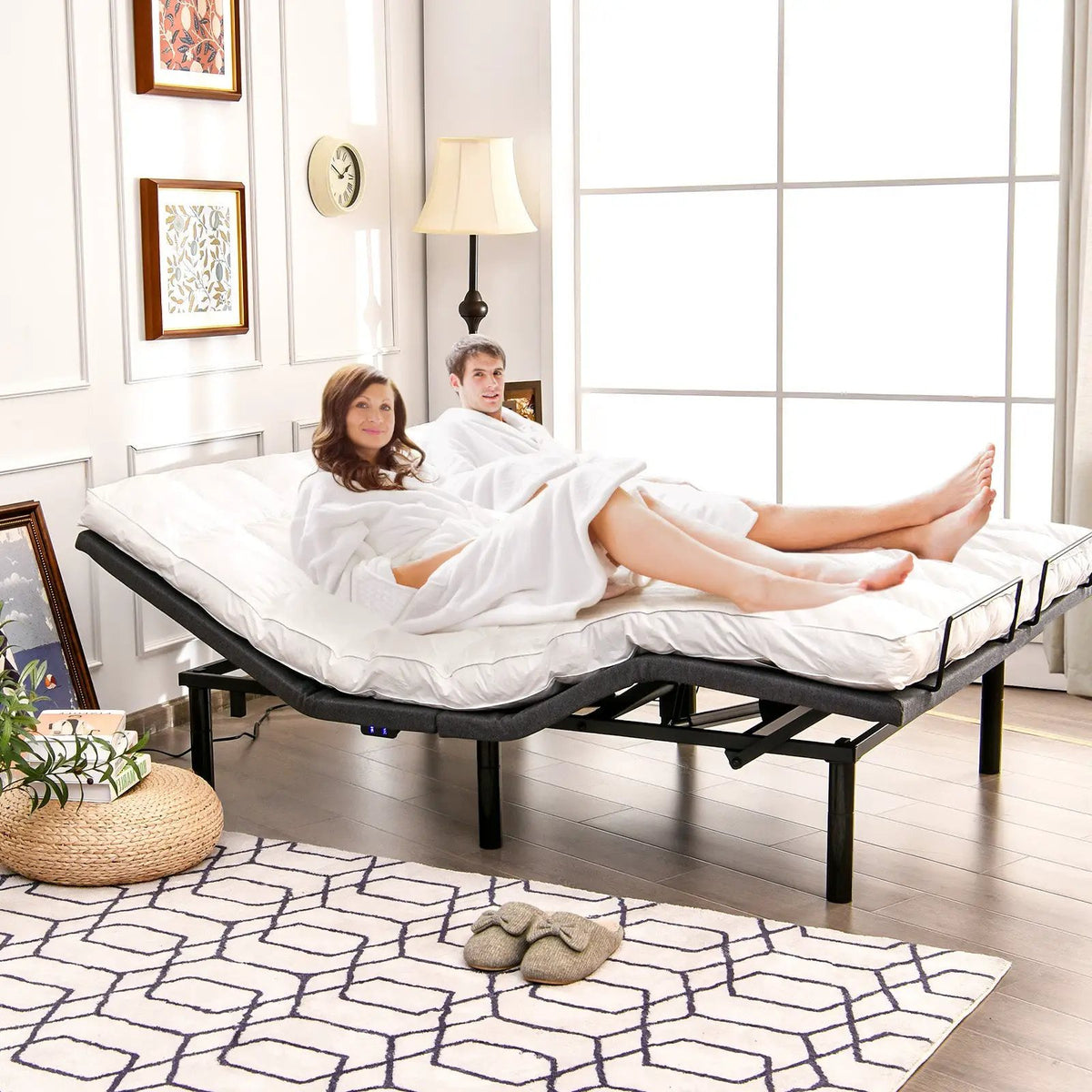 Queen Size Adjustable Bed Base Electric Bed Frame with Massage Modes, photo 3 of 16
