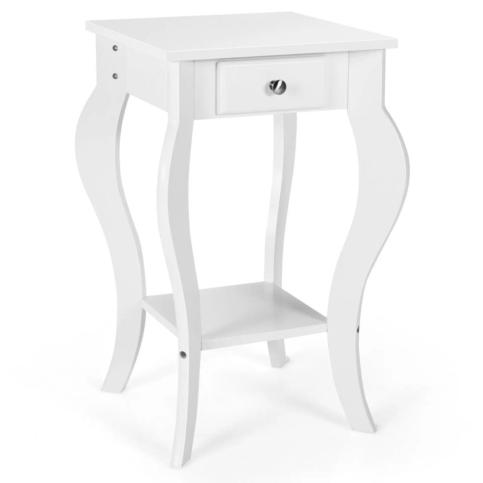 2-Tier End Table with Drawer and Shelf for Living Room Bedroom by DirectDeals