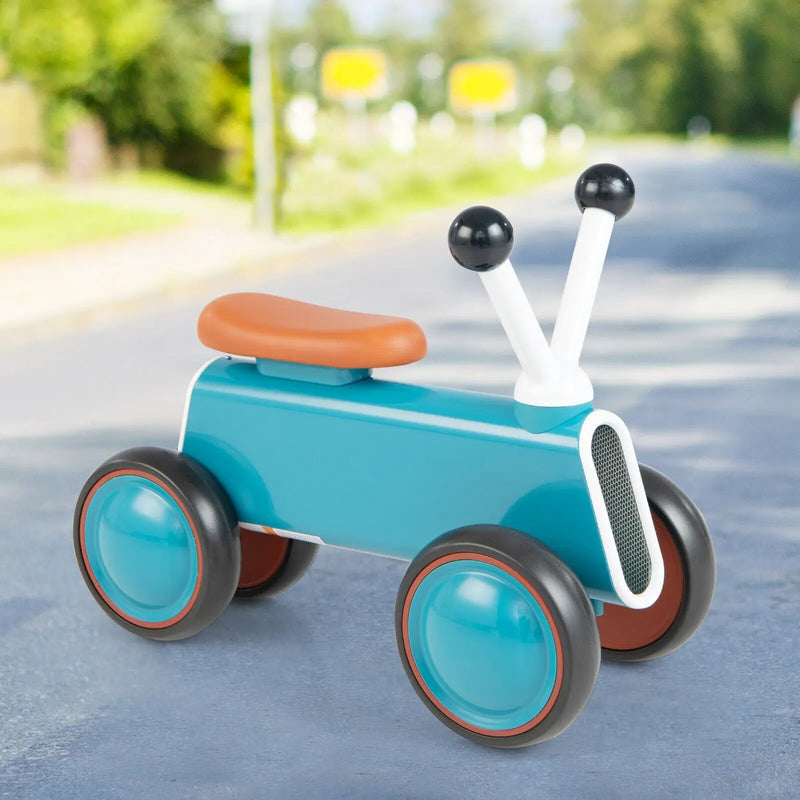 4 Wheels Baby Balance Bike without Pedal-Blue by DirectDeals
