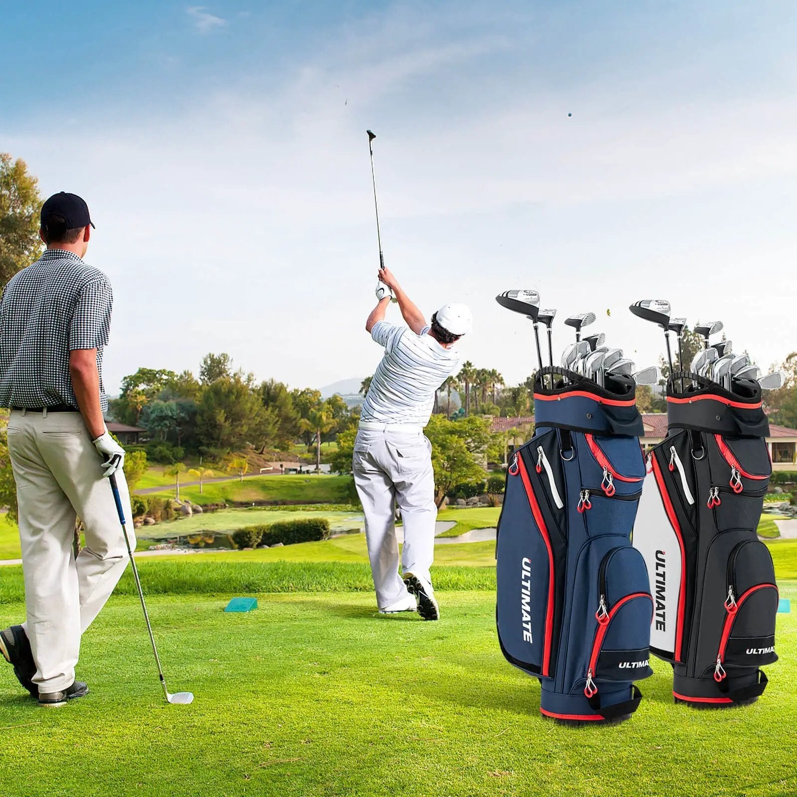 9.5 Inch Golf Cart Bag with 14 Way Dividers Top Organizer by DirectDeals