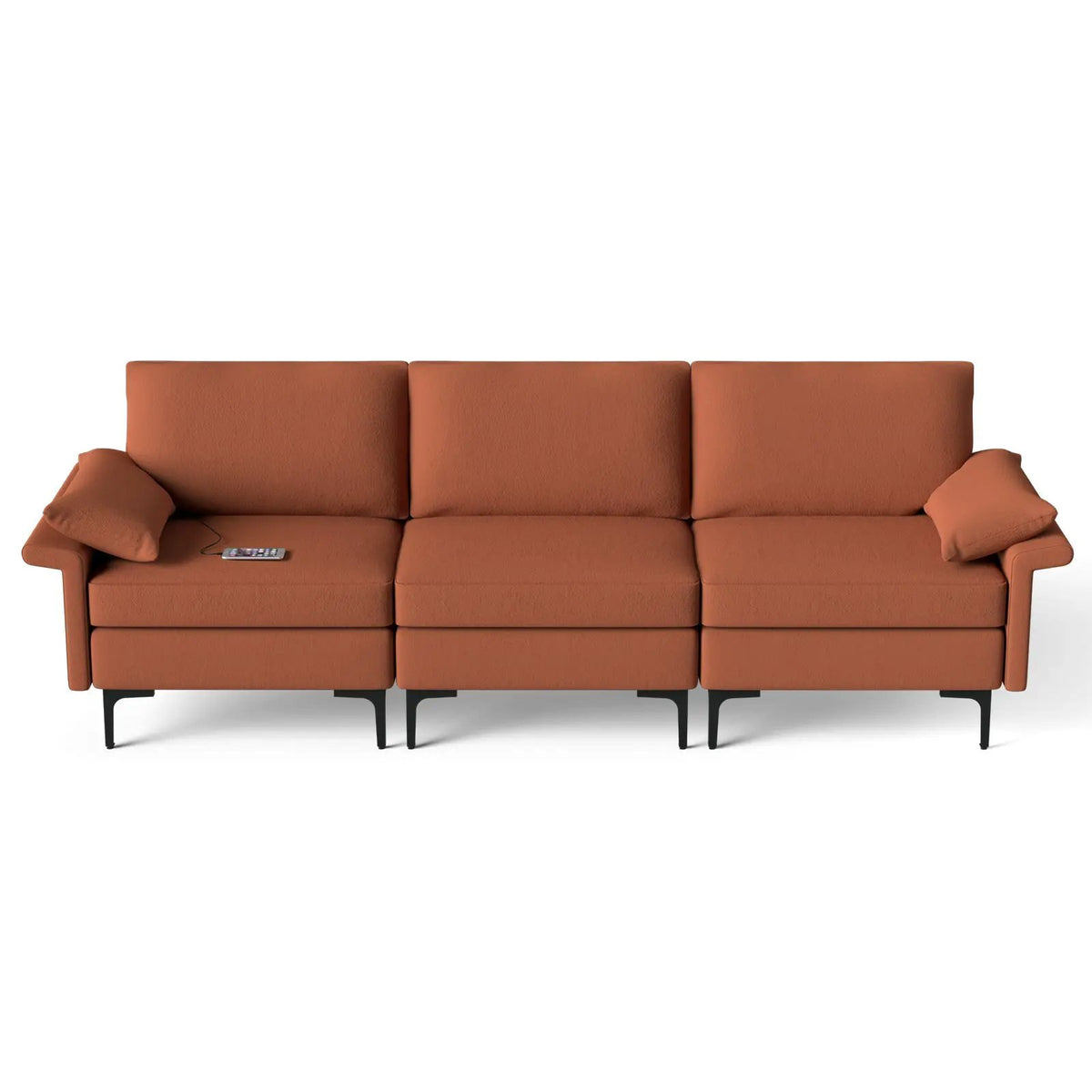 Large 3-Seat Sofa Sectional with Metal Legs and 2 USB Ports for 3-4 people, photo 4 of 11