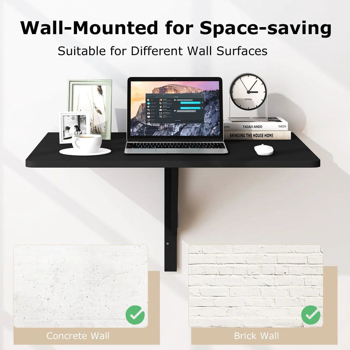 31.5 x 23.5 Inch Wall Mounted Folding Table for Small Spaces, photo 6 of 12