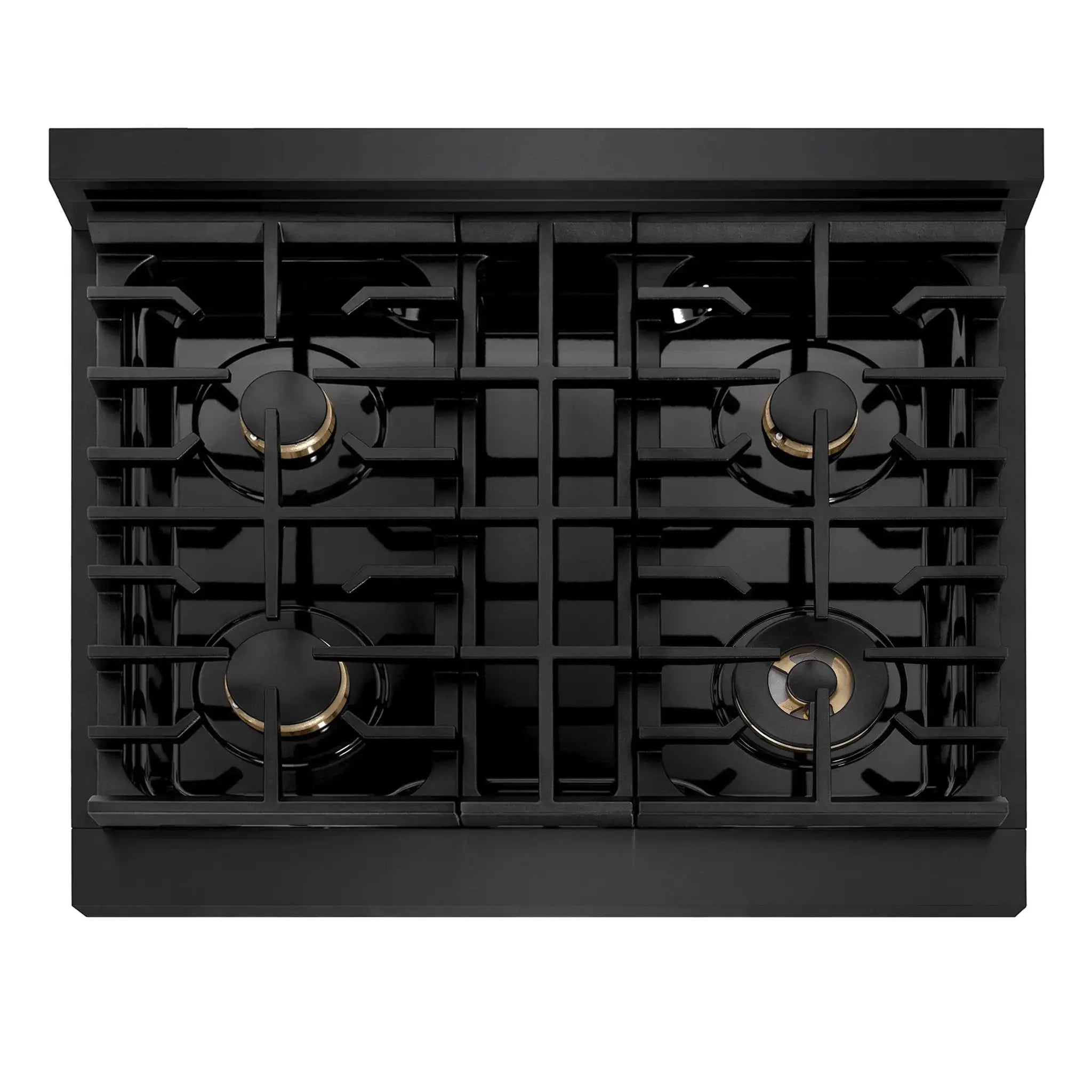 ZLINE 30" Paramount Gas Rangetop Black Stainless Steel Brass Burners SRTB-BR-30 by Farmhouse Kitchen and Bath