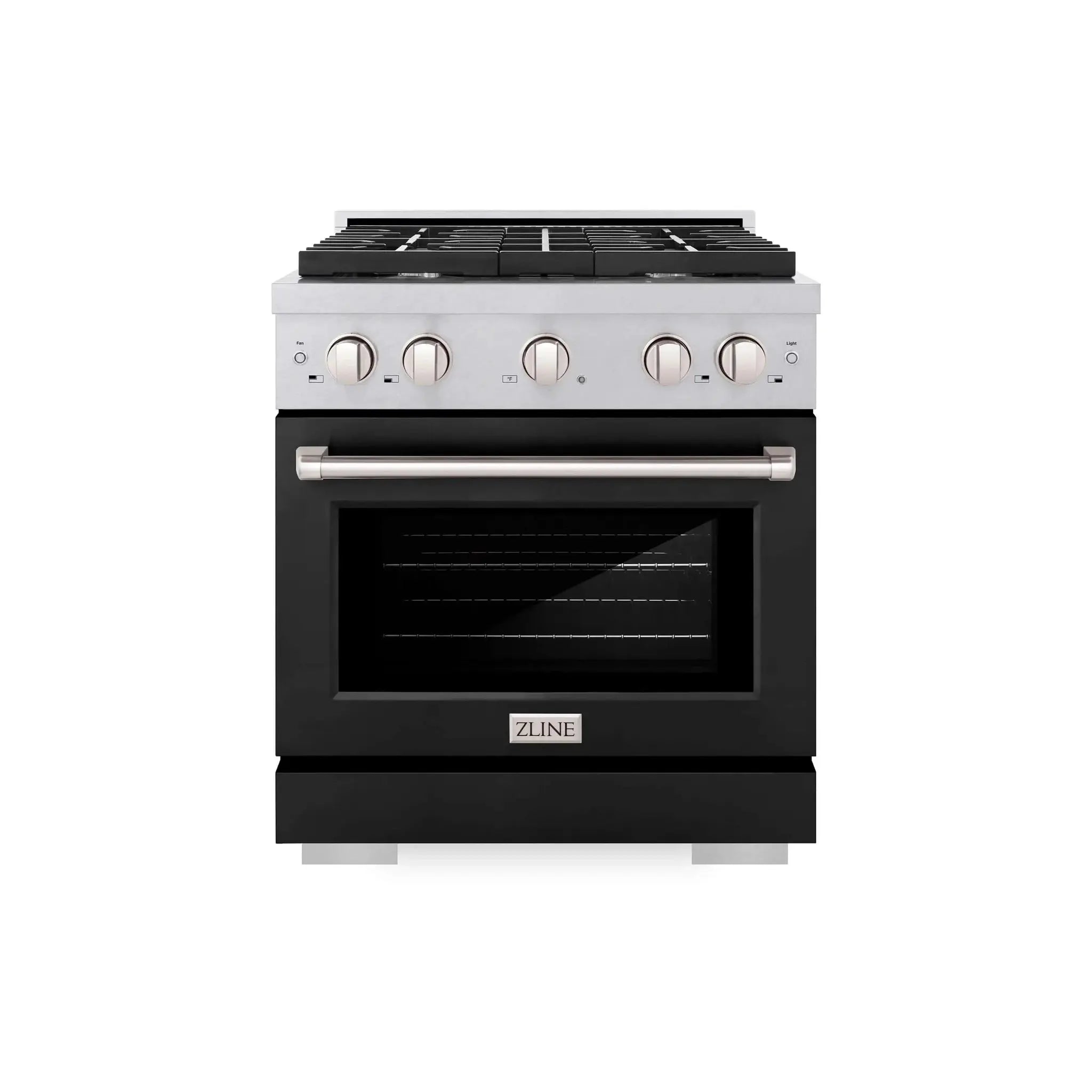 ZLINE 30"Paramount Dual Fuel Range DuraSnow® Black Matte SDRS-BLM-30 by Farmhouse Kitchen and Bath
