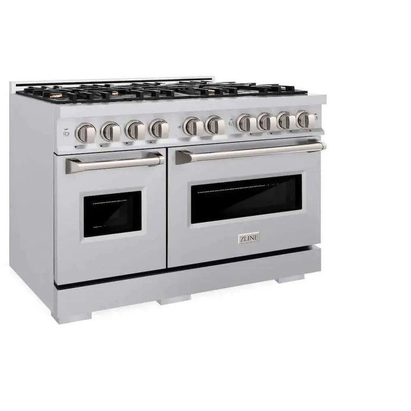 ZLINE 48" Dual Fuel Range, Gas Cooktop, Electric Convection Oven Stainless Steel, CDR-BR-48 by Farmhouse Kitchen and Bath