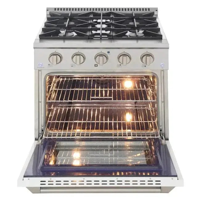 Kucht 30” Pro-Style Kitchen Dual Fuel Range - KDF302/LP-W by Farmhouse Kitchen and Bath