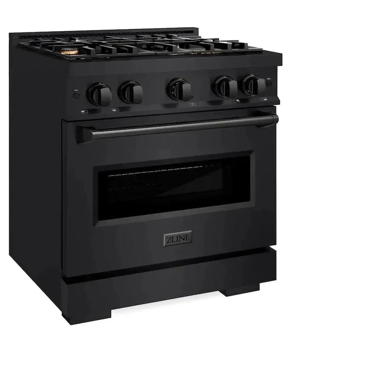 ZLINE 30" Classic Gas Range, Convection Gas Oven Black Stainless Steel Brass Burners, CGRB-BR-30 by Farmhouse Kitchen and Bath