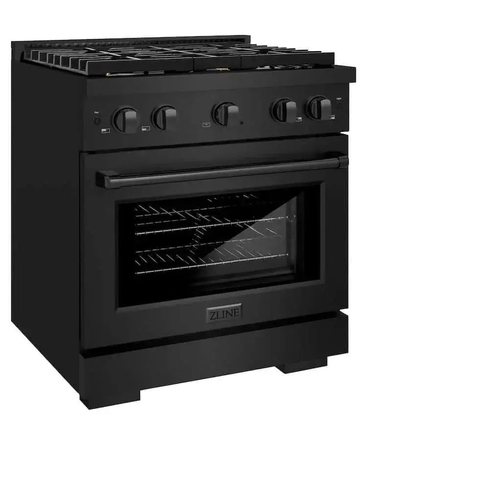 ZLINE 30 in.Gas Range, Convection Gas Oven, Brass Burner, Black Stainless Steel, SGRB-BR-30 by Farmhouse Kitchen and Bath