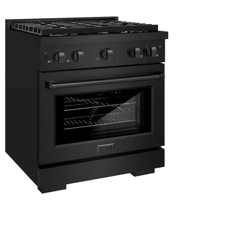 ZLINE 30 in.Gas Range, Convection Gas Oven, Brass Burner, Black Stainless Steel, SGRB-BR-30 by Farmhouse Kitchen and Bath