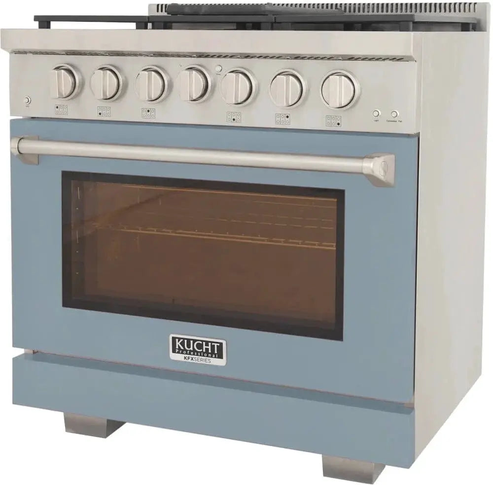 Kucht 36" Freestanding Professional Gas Range KFX3600X-LB by Farmhouse Kitchen and Bath