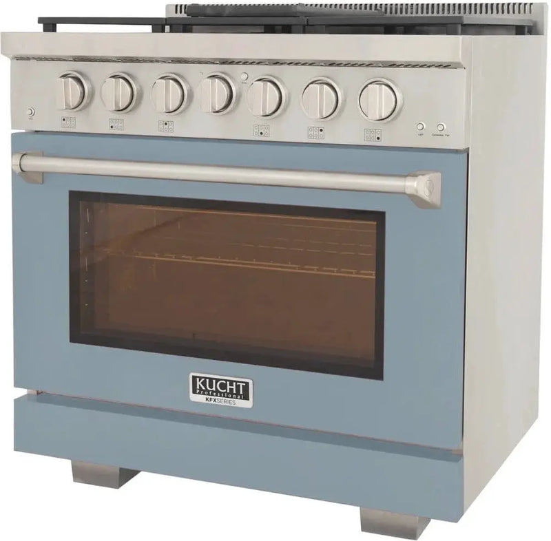 Kucht 36" Freestanding Professional Gas Range KFX3600X-LB by Farmhouse Kitchen and Bath