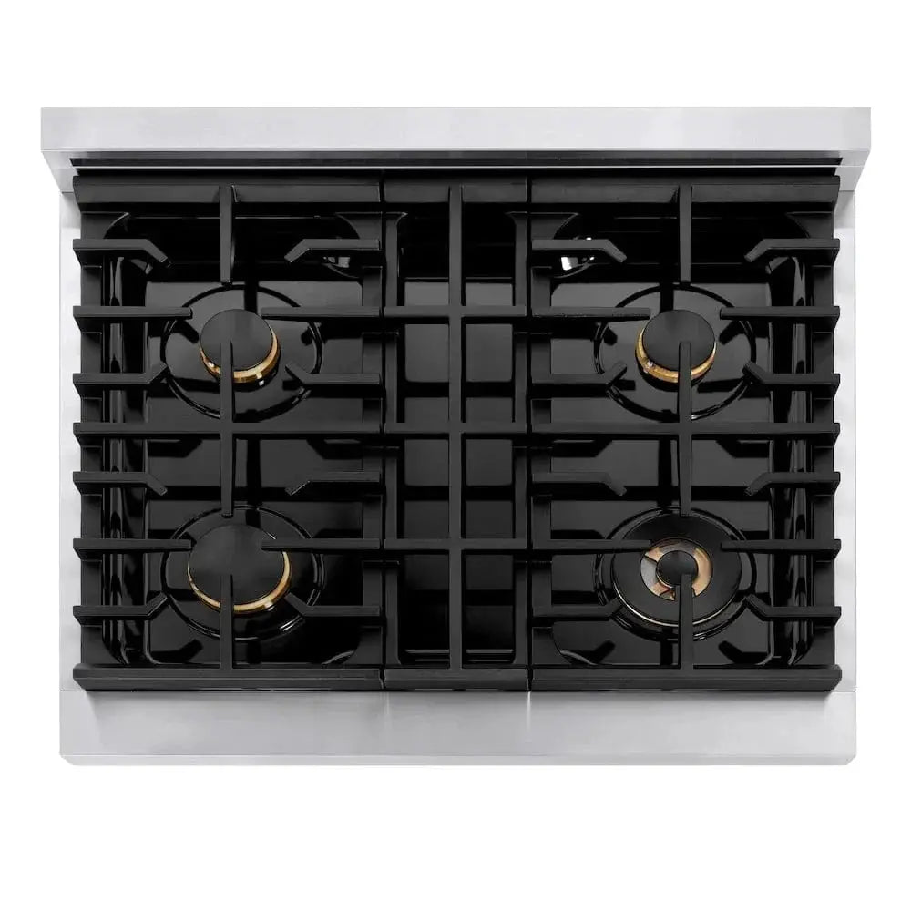 ZLINE 30"Paramount Dual Fuel Range Stainless Steel Champagne Bronze SDRZ-30-CB by Farmhouse Kitchen and Bath