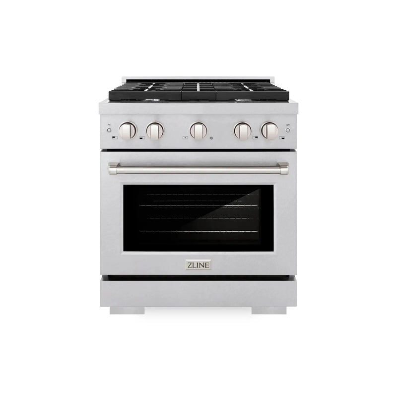 ZLINE 30"Paramount Dual Fuel Range DuraSnow® Stainless Steel SDRS-30 by Farmhouse Kitchen and Bath