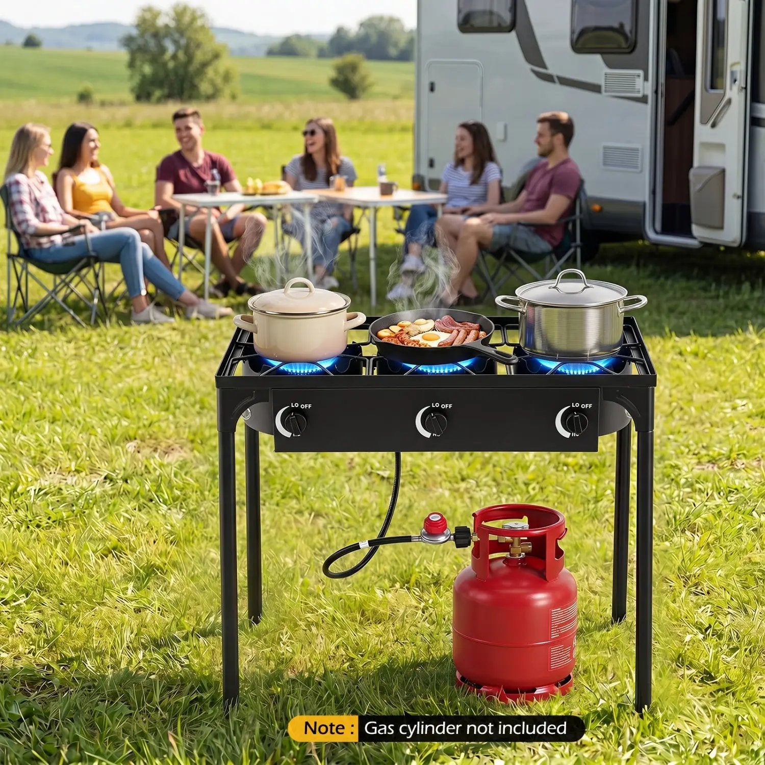 3 Burner Propane Stove 240000 BTU Outdoor Camping Grill by DirectDeals