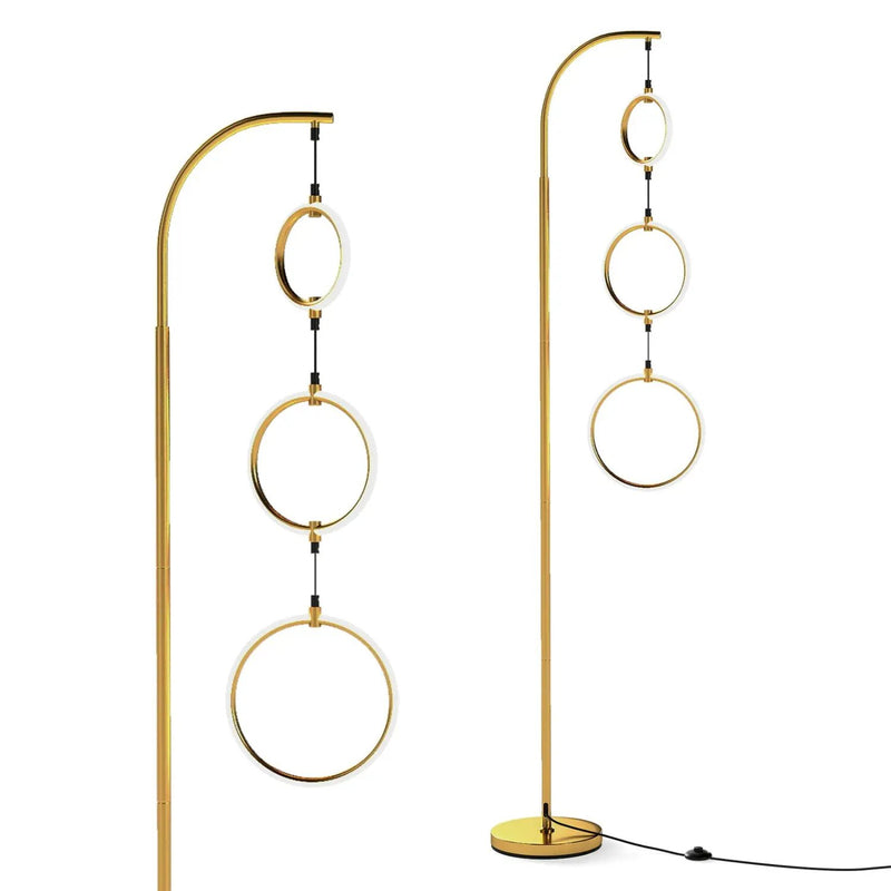 3-Circle Dimmable LED Floor Lamp with Foot Pedal Switch 3 Color Temperatures by DirectDeals