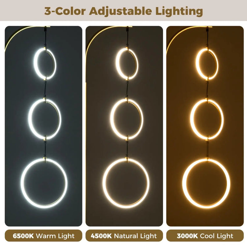 3-Circle Dimmable LED Floor Lamp with Foot Pedal Switch 3 Color Temperatures by DirectDeals